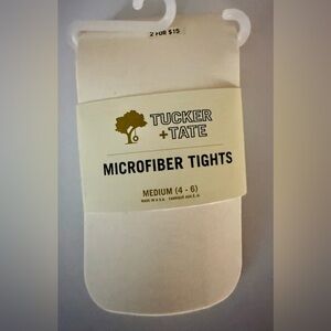 Tucker + Tate Microfiber Tights Size M (4-6) Cream Vanilla NWT